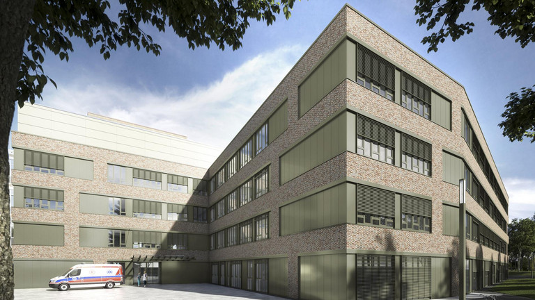 Visualisierung des Neubaus des Albertinen Zentrums für Altersmedizin in Hamburg-Schnelsen